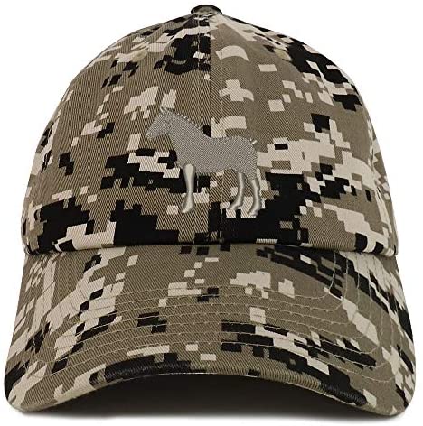 Trendy Apparel Shop Small Draft Horse Embroidered Soft Crown 100% Brushed Cotton Cap
