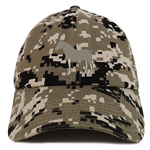 Trendy Apparel Shop Small Draft Horse Embroidered Soft Crown 100% Brushed Cotton Cap