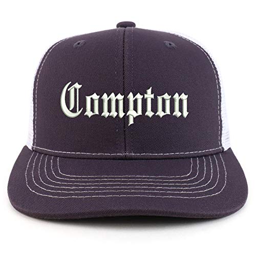 Trendy Apparel Shop Compton City Old English Two Tone Trucker Baseball Cap