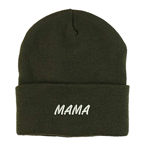 Trendy Apparel Shop Mama Embroidered Winter Long Cuff Beanie