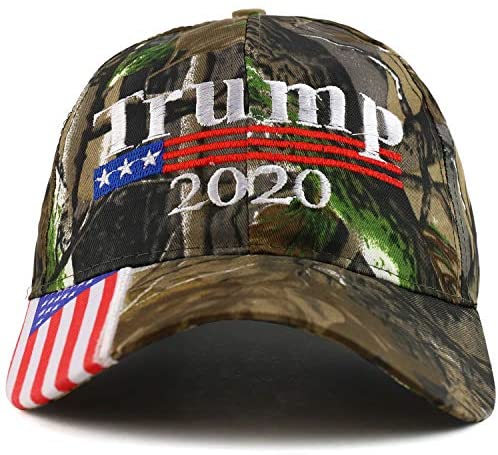 Trendy Apparel Shop Trump 2020 Embroidered USA Flag Designed Bill Baseball Cap