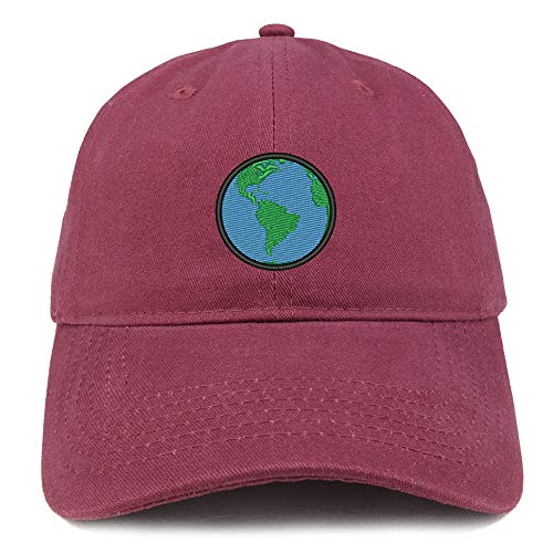 Trendy Apparel Shop Small Earth Embroidered Soft Crown 100% Brushed Cotton Cap