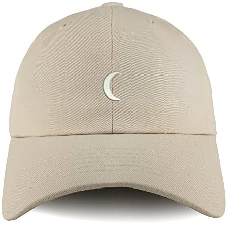 Trendy Apparel Shop Crescent Moon Embroidered Low Profile Soft Cotton Dad Hat Cap