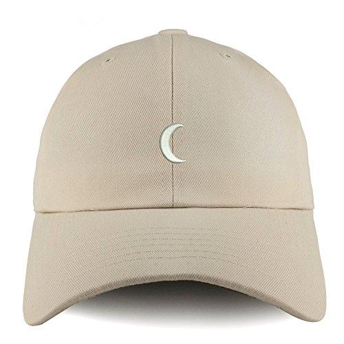 Trendy Apparel Shop Crescent Moon Embroidered Low Profile Soft Cotton Dad Hat Cap