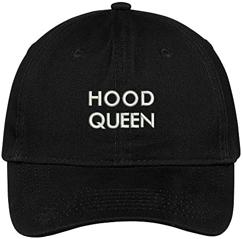 Trendy Apparel Shop Hood Queen Embroidered Soft Crown 100% Brushed Cotton Cap