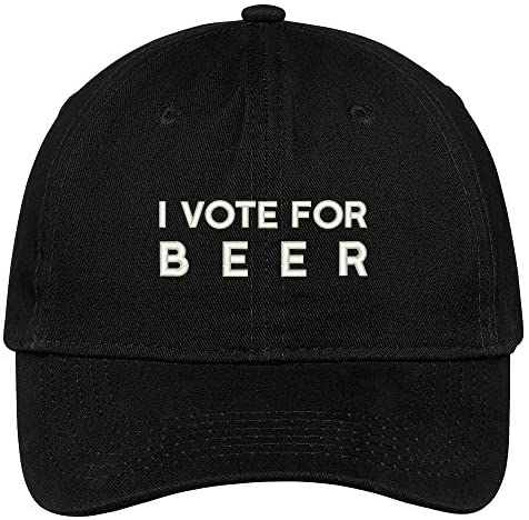 Trendy Apparel Shop I Vote for Beer Embroidered Low Profile Cotton Cap Dad Hat