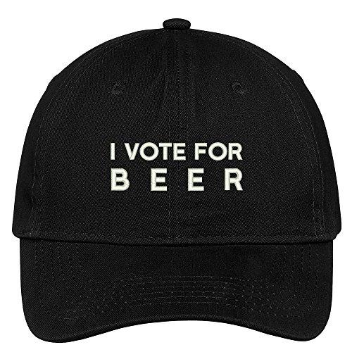 Trendy Apparel Shop I Vote for Beer Embroidered Low Profile Cotton Cap Dad Hat