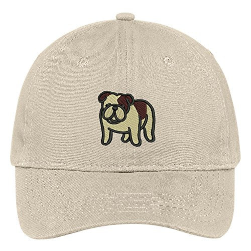 Trendy Apparel Shop Bulldog Embroidered Low Profile Soft Cotton Brushed Cap