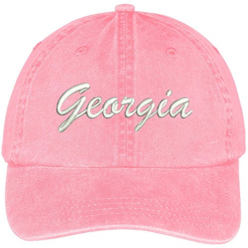 Trendy Apparel Shop Georgia State Embroidered Low Profile Adjustable Cotton Cap