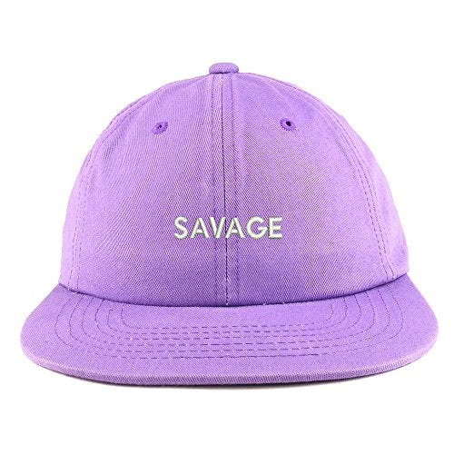Trendy Apparel Shop Savage Embroidered Unstructured Flatbill Adjustable Cap