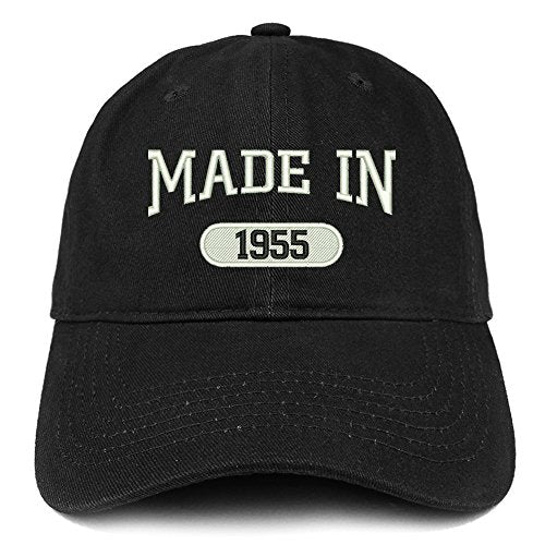 Trendy Apparel Shop Made in 1955 Embroidered 66th Birthday Brushed Cotton Cap