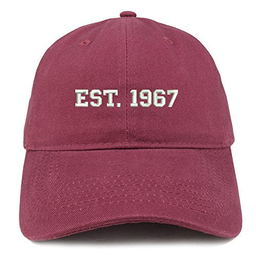 Trendy Apparel Shop EST 1967 Embroidered - 54th Birthday Gift Soft Cotton Baseball Cap