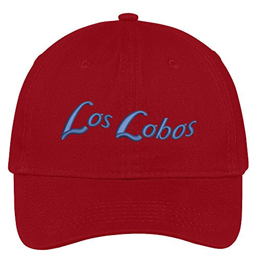 Trendy Apparel Shop Los Lobos Text Embroidered Soft Crown 100% Brushed Cotton Cap