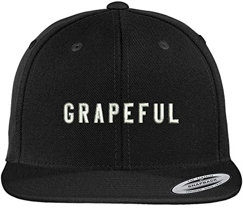 Trendy Apparel Shop Grapeful Embroidered Flat Bill Snapback Adjustable Cap