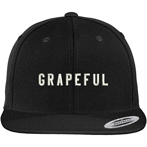 Trendy Apparel Shop Grapeful Embroidered Flat Bill Snapback Adjustable Cap