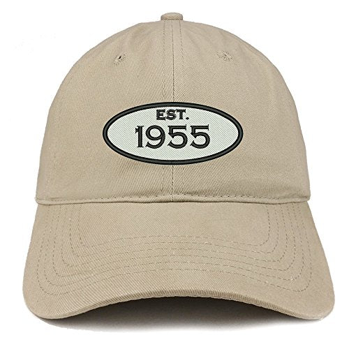 Trendy Apparel Shop Established 1955 Embroidered 66th Birthday Gift Soft Crown Cotton Cap
