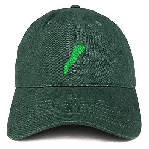 Trendy Apparel Shop Jalapeno Pepper Embroidered Soft Crown 100% Brushed Cotton Cap