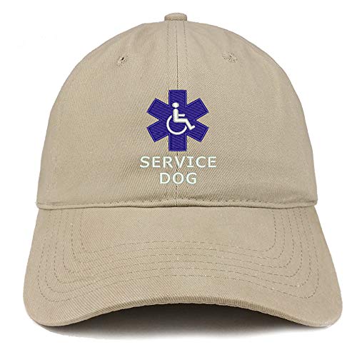 Trendy Apparel Shop Service Dog with Wheel Chair Embroidered Brushed Cap