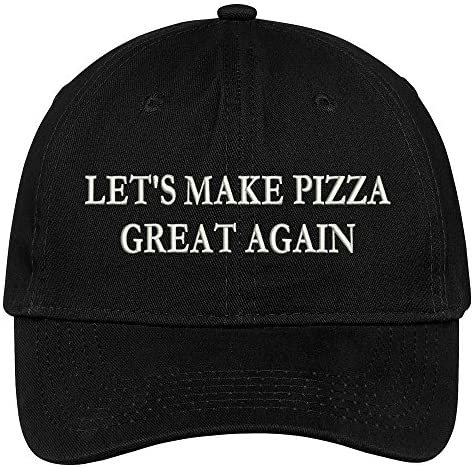Trendy Apparel Shop Let's Make Pizza Great Again Embroidered Soft Crown 100% Brushed Cotton Cap