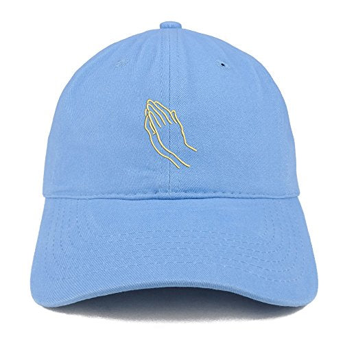 Trendy Apparel Shop Small Praying Hands Embroidered Low Profile Soft Cotton Baseball Cap