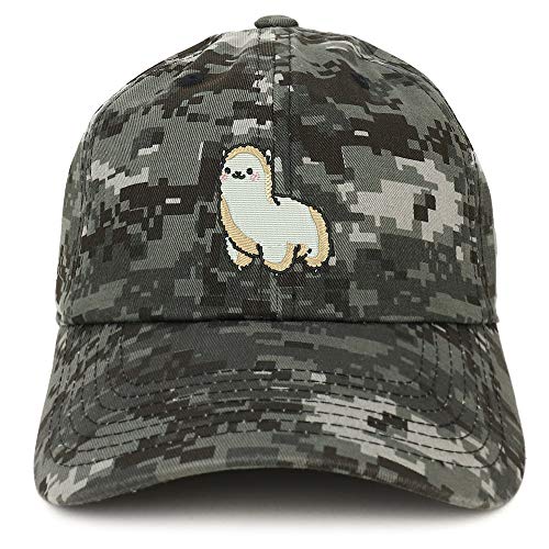 Trendy Apparel Shop Alpaca Embroidered Soft Crown 100% Brushed Cotton Cap