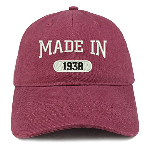 Trendy Apparel Shop Made in 1938 Embroidered 83rd Birthday Brushed Cotton Cap