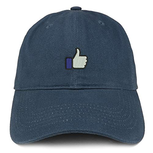 Trendy Apparel Shop Thumbs Up Embroidered Soft Crown Brushed Cotton Cap
