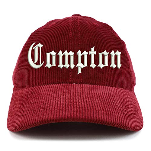 Trendy Apparel Shop Compton City Old English Corduroy Unstructured Baseball Cap