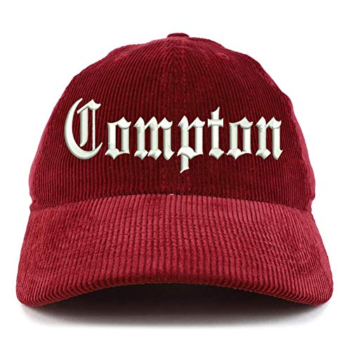 Trendy Apparel Shop Compton City Old English Corduroy Unstructured Baseball Cap