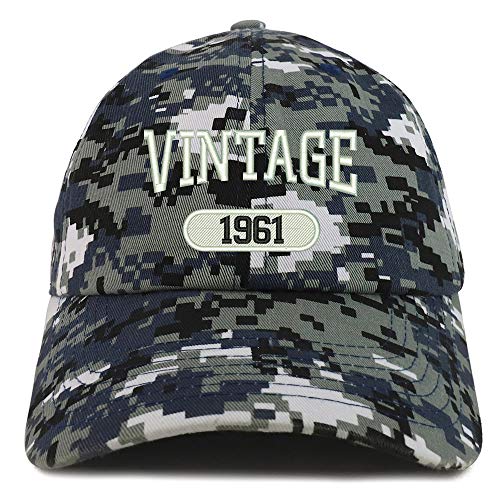 Trendy Apparel Shop 60th Birthday Vintage 1961 Soft Crown Brushed Cotton Cap