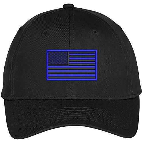 Trendy Apparel Shop US American Flag Blue Embroidered Baseball Cap