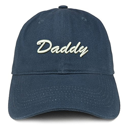 Trendy Apparel Shop Daddy Script Font Shadow Embroidered Brushed Cotton Cap