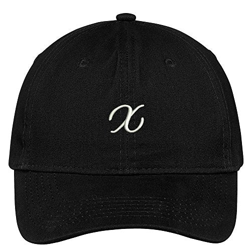 Trendy Apparel Shop Letter X Small Script Font Embroidered Adjustable Cotton Cap