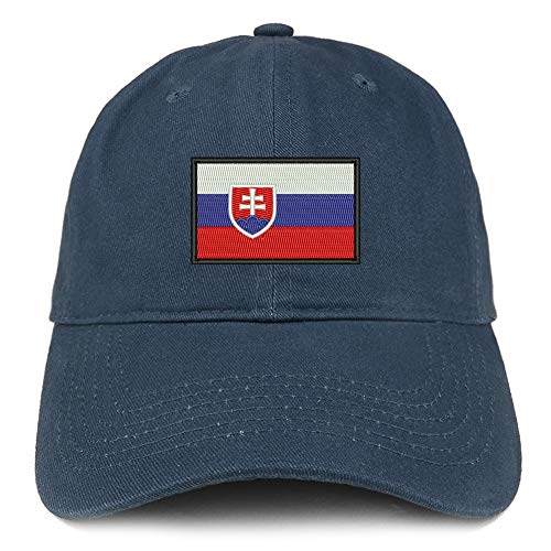 Trendy Apparel Shop Flag of Slovakia Embroidered Soft Crown 100% Brushed Cotton Cap