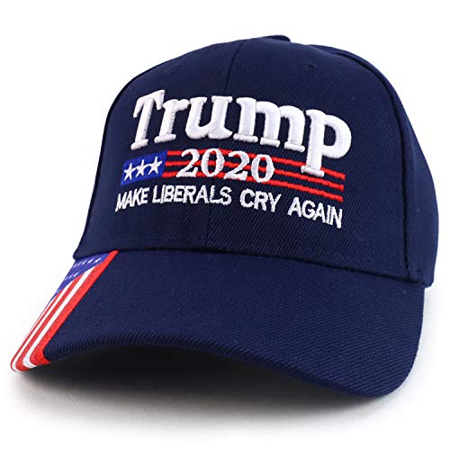 Trendy Apparel Shop Assorted Trump 2020 US Flag Bill Embroidered Design Baseball Cap