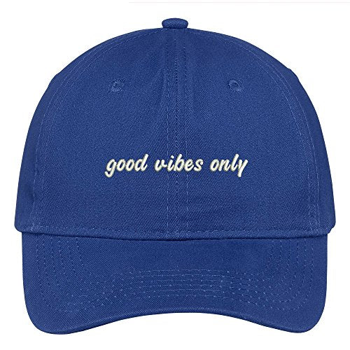 Trendy Apparel Shop Good Vibes Only Italic Embroidered Adjustable Cotton Cap
