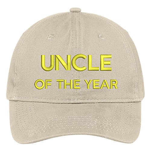 Trendy Apparel Shop Uncle of The Year Embroidered Adjustable Cotton Twill Baseball Cap