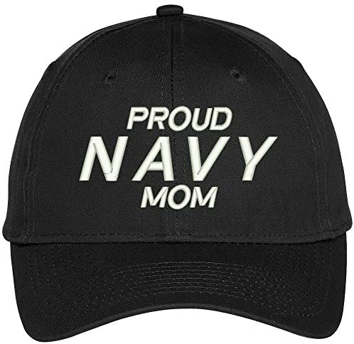 Trendy Apparel Shop Proud Navy Mom Embroidered Patriotic Baseball Cap