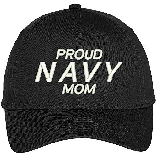 Trendy Apparel Shop Proud Navy Mom Embroidered Patriotic Baseball Cap