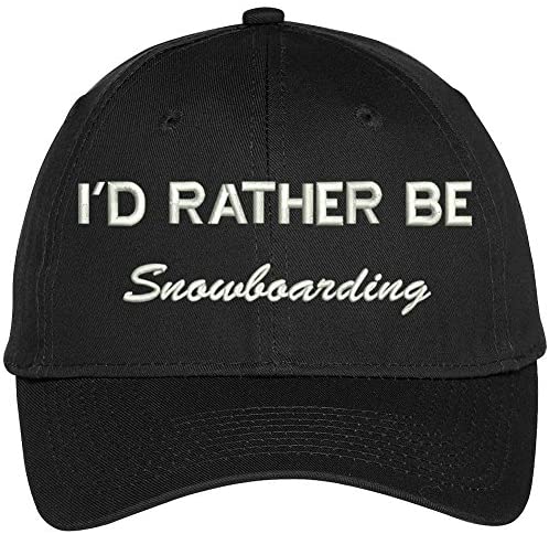 Trendy Apparel Shop I Rather Be Snowboading Embroidered Baseball Cap