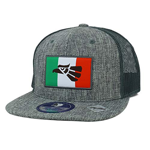 Trendy Apparel Shop Hecho Eagle Mexico Flag Mesh Trucker Linen Snapback Cap