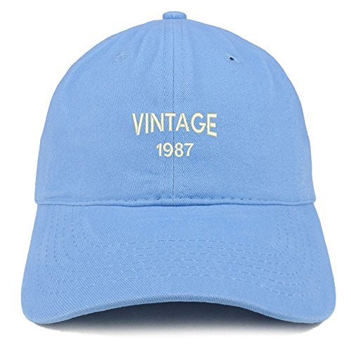 Trendy Apparel Shop Small Vintage 1987 Embroidered 34th Birthday Adjustable Cotton Cap