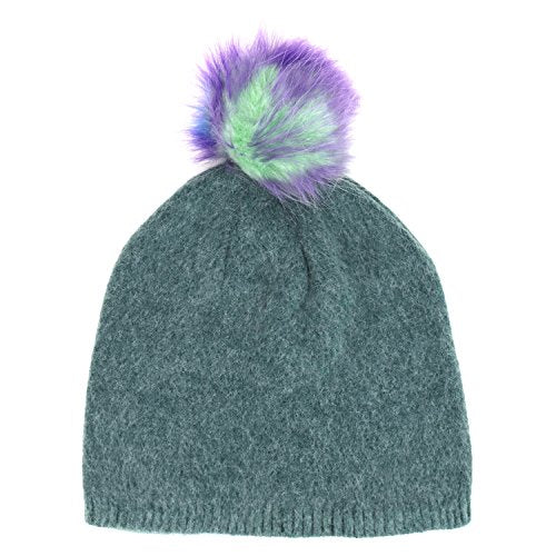 Trendy Apparel Shop Plain Soft and Stretchable Winter Pom Pom Short Beanie Hat