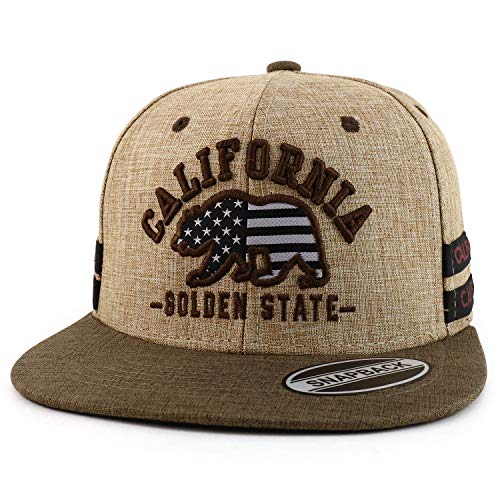 Trendy Apparel Shop California Golden State Bear 3D Embroidered Flatbill Cap
