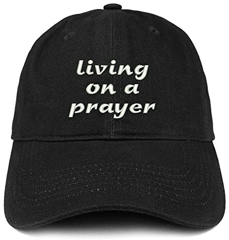 Trendy Apparel Shop Living On A Prayer Embroidered Brushed Cotton Cap