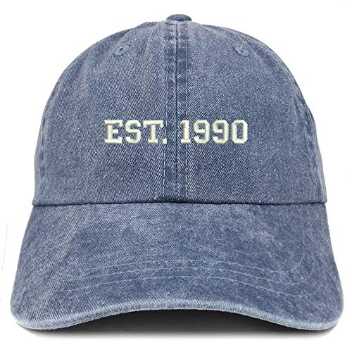 Trendy Apparel Shop EST 1990 Embroidered - 31st Birthday Gift Pigment Dyed Washed Cap