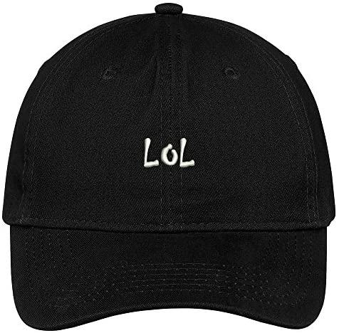 Trendy Apparel Shop LOL Embroidered Soft Crown 100% Brushed Cotton Dad Hat Cap