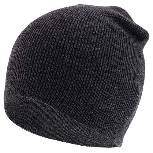 Trendy Apparel Shop Made in USA Plain Acrylic Winter Knit Short Winter Beanie