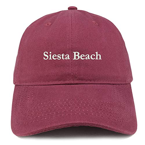 Trendy Apparel Shop Siesta Beach Embroidered Brushed Cotton Cap