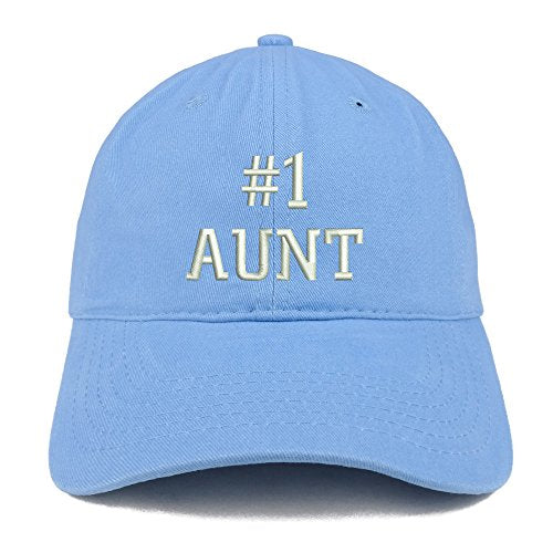 Trendy Apparel Shop Number 1 Aunt Embroidered Low Profile Soft Cotton Baseball Cap